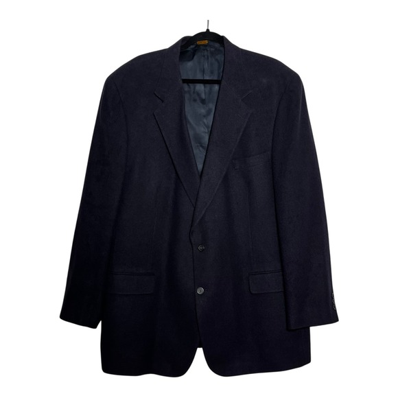 Brooks Brothers 100% Camelhair Blazer Men Navy 48 LG 2 Button Classic Sport Coat